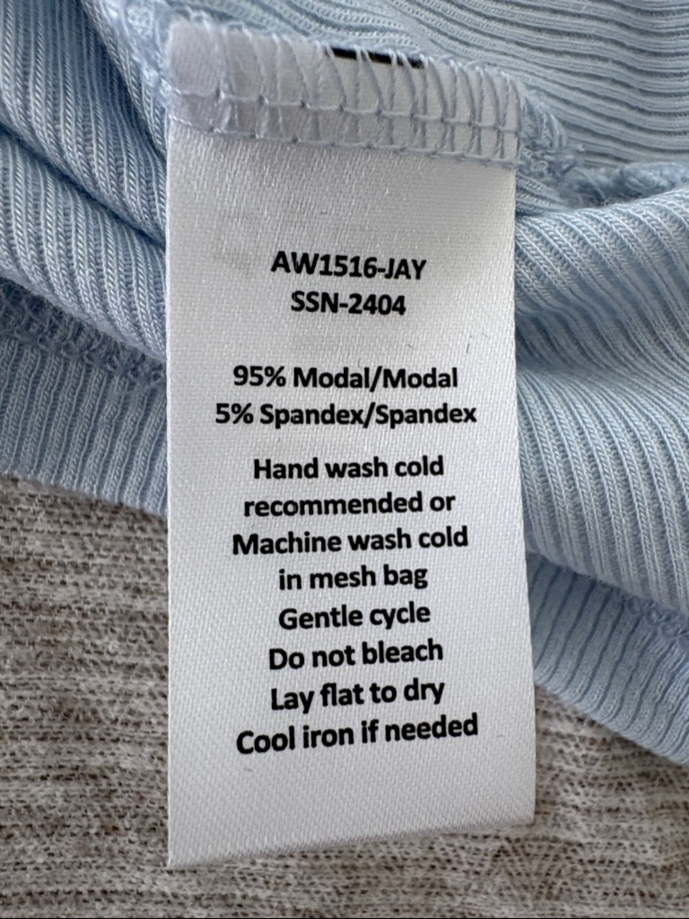 ATM Anthony Thomas Melillo Light Blue Long-Sleeve Ribbed Top - Picture 6 of 6
